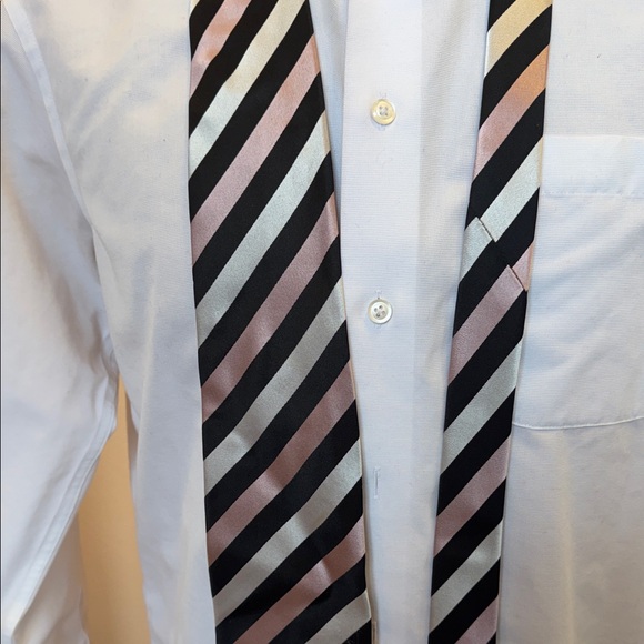 Striped Men's Tie in Black and Gray - Picture 2 of 4